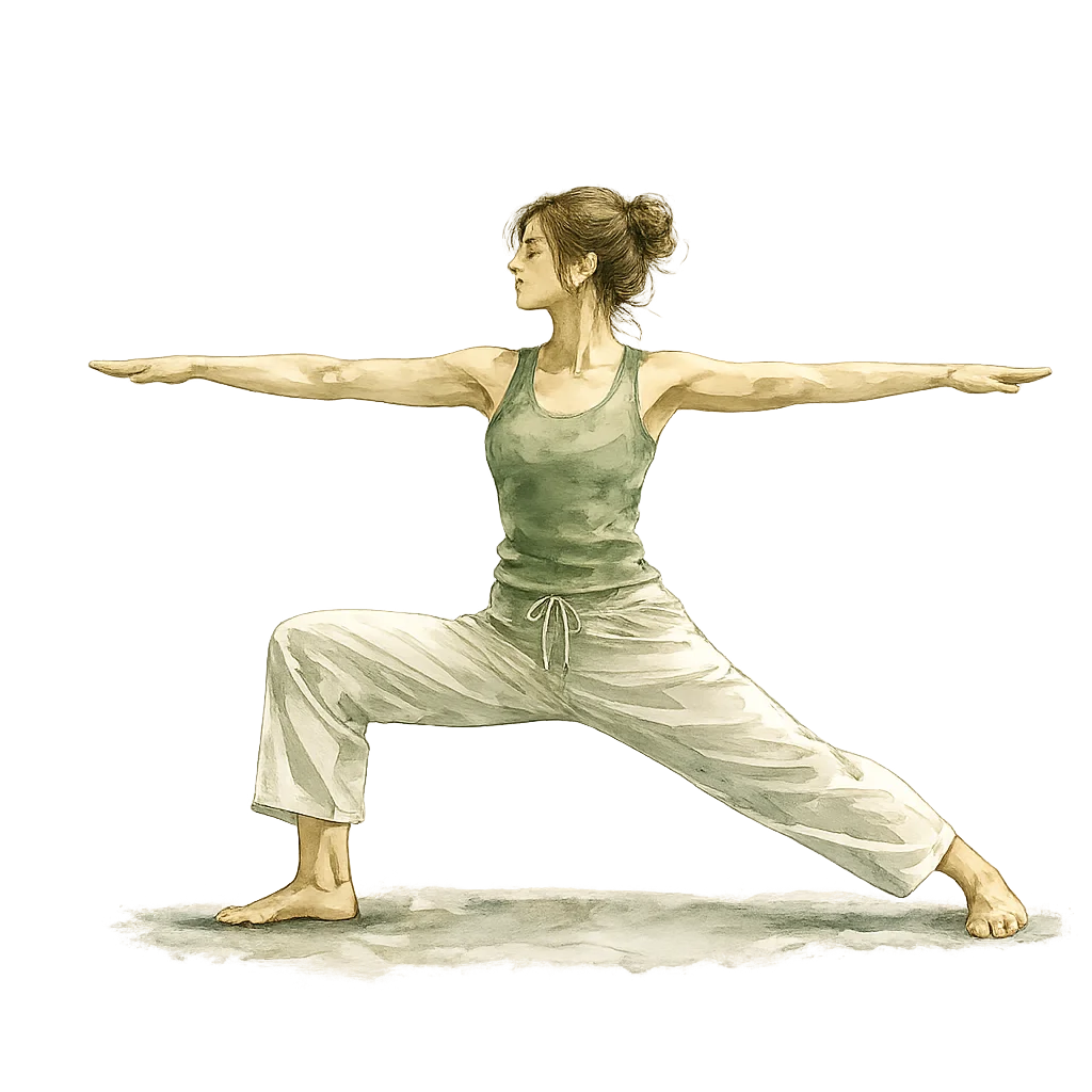 Mindful living — a yoga warrior pose
